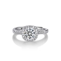 Elegant six-prong moissanite ring with halo setting on a minimalist silver band - Princess Square (Classic One Carat)