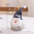 Grey velvet Christmas gnome with antlers and white pom-pom, 16cm height measurement - Grey Velvet Curved Hat Red Nose Gnome (16cm)