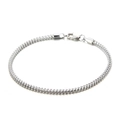 Polished stainless steel braided link chain bracelet with secure lobster clasp finish - 2mm Steel Color (KB139953-K)