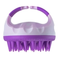 Silicone scalp massage brush in two-tone purple finish with ergonomic ring handle - Handheld / Two-tone Purple