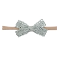 Bandeau en nylon souple pour bébé avec un nœud en dentelle vert clair pour nourrissons - Vert Menthe(5)