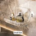 Small transparent acrylic bathroom shelf with ripple pattern, size 12x9x8cm - Small (Bagged)
