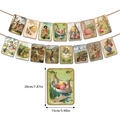 Vintage Easter banner with retro bunny and egg cards for festive party wall decoration - Style 2 (Rectangular Vintage Illustration)