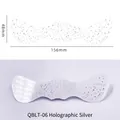 Laser silver freckle face tattoo sticker with iridescent sequins, 156mm x 48mm size - QBLT-06 Laser Silver Freckles