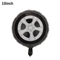 18-inch racing car tire balloon with realistic black rubber texture for party decor - Black and White Tire Balloon