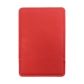 Specchio da trucco quadrato portatile con custodia in pelle PU rossa e cuciture fini - Carminio