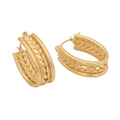 Golden U-shaped earrings with fine woven texture and secure clasp closure - 2# U-Shape