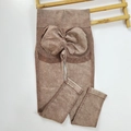 Hoch taillierte kaffeebraune nahtlose Yoga-Leggings mit Scrunch-Butt-Lift-Effekt - S / Kaffeebraun
