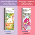 Forest Adventure and Fairy Kingdom watercolor coloring book set with 12 pages and brush - Set of 2 for Girls (Forest + Fairy Tale, 2 Brushes)
