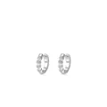S925 sterling silver hoop earrings with five sparkling cubic zirconia round stones - Silver Color White Stone