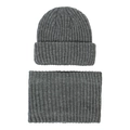 Set invernale per bambini con berretto e scaldacollo in maglia a coste grigio - S / grigio scuro