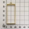 Golden rectangular hollow geometric alloy frame pendant charm with size scale 45mm x 15mm - Large Rectangle (10467) / 20x45mm / KC Gold