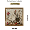 Detail of 20x20cm Easter bunny wooden frame with mosaic art and metal back hook - Wooden Easter Frame Hanging Decor Oil Painting Rabbit & Bottle