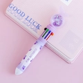 Penna a sfera a 10 colori con farfalla viola e paillettes luccicanti per la scuola - Farfalla Viola / 0,5 mm/10 Colori