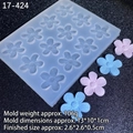 12-cavity flower silicone mold for chocolate and resin with 2.6cm blossom finished size - No. 1 - Transparent