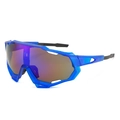 Gafas de ciclismo con montura azul translúcida y lentes con revestimiento púrpura - Montura Azul / Lentes Azules