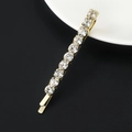 Elegant gold hair clip with rows of sparkling crystals on a stylish minimalist background - Single Row / Gold