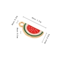 Watermelon slice alloy charm pendant in red and green enamel for jewelry making - Watermelon 1
