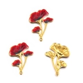 Tre ciondoli a foglia di ginkgo in oro e smalto rosso per la creazione di gioielli - Stile 12 Foglia Rosso / 23*32mm