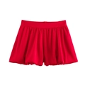 Pantaloncini a palloncino rossi in raso per donna con finitura lucida e vita elastica - XS / Rosso