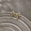 Luxurious 14K gold geometric drop earrings featuring sparkling white zircon pave crystals - Rhombus Teardrop (111)