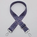 Adjustable crossbody bag strap with blue and purple ethnic snake pattern and silver hooks - No.633 Snake Pattern - Silver Hook