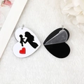 Acrylic Mother's Day heart pendants with mother and child silhouette for DIY jewelry - Heart Mother & Child