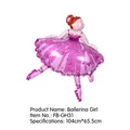 Pink ballerina girl foil balloon for birthday party decorations, size 104cm x 65.5cm - Ballet Girl (Pink) Balloon