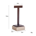 Dark brown T-bar jewelry stand with gold base for earrings and necklaces, 13cm height - T-Shape Earring Stand