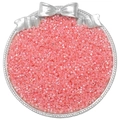 Pink 2.5mm glass seed beads in a silver bow dish for DIY jewelry making - Pink (10g/Pack Approx 700pcs)
