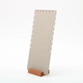 Grey velvet necklace display stand with solid wooden base for jewelry presentation - Necklace Rack Grey
