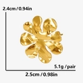 Detailed size specifications for gold irregular flower earrings with weight 5.1g - Gold