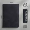 Obsidian black A5 business notebook with PU leather cover and 200 pages 148x214mm - A5 (100 Sheets/200 Pages) / Black