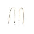 Elegant gold-tone U-shaped clip earrings with minimalist geometric design and polished finish - Simple U-Shaped Earrings / Gold Paperclip