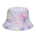 Kids lavender gradient bucket hat with daisy print and shark heart patterns - 51-52CM(2-4 Years Old) / Purple Flower