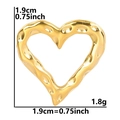 Colgante de corazón en acero inoxidable chapado en oro 18k con textura martillada - Dorado