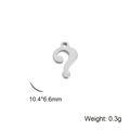 Macro view of silver question mark pendant with dimensions 10.4x6.6mm and 0.3g weight - Question Mark / Steel