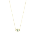 Collana in argento S925 placcato oro con pendente occhio del diavolo blu e nero - Argento 925 / Oro