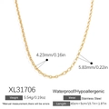 Gold stainless steel Halloween necklace XL31706 with waterproof and hypoallergenic design - Gold Mixed Link Chain Necklace (XL31706)