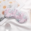 Silk-like pink sleep mask with floral daisy print and ergonomic contoured design - Monet Garden-Pink Daisy
