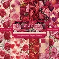 6-inch Romantic scrapbooking paper pad with 12 vintage floral patterns for DIY crafts - 22039a 24 Sheets