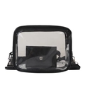 Schwarze transparente PVC Umhängetasche mit Innentasche und breitem Schultergurt - Schwarz