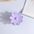 Detailed top view of a matte purple flower hair claw clip on a neutral background - Matte Light Purple