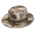 Tactical wide brim boonie hat in sand and brown camouflage with breathable side vents - One Size / A-TACS AU
