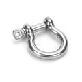 Grillo a U in acciaio inossidabile 304 lucido con perno a vite per braccialetti paracord fai-da-te - Grillo a Cetra 4M con Perno Piatto Argento