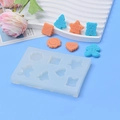 Silicone cookie mold featuring stars, bears, and Christmas trees for DIY resin crafts - Multi-cavity Combination Shape (301)