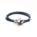 Deep blue nautical rope bracelet with silver anchor clasp on a clean white background - Octopus / Teal
