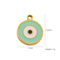 14K gold stainless steel turquoise evil eye pendant charm with 13.5mm height - 15 Enamel Evil Eye Blue