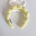 Puffy yellow cloud headband made of soft towel fabric for skincare and face washing - Yellow