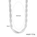 Detailed view of silver flat snake chain with 6mm width and 40+5cm length specs - Silver Necklace